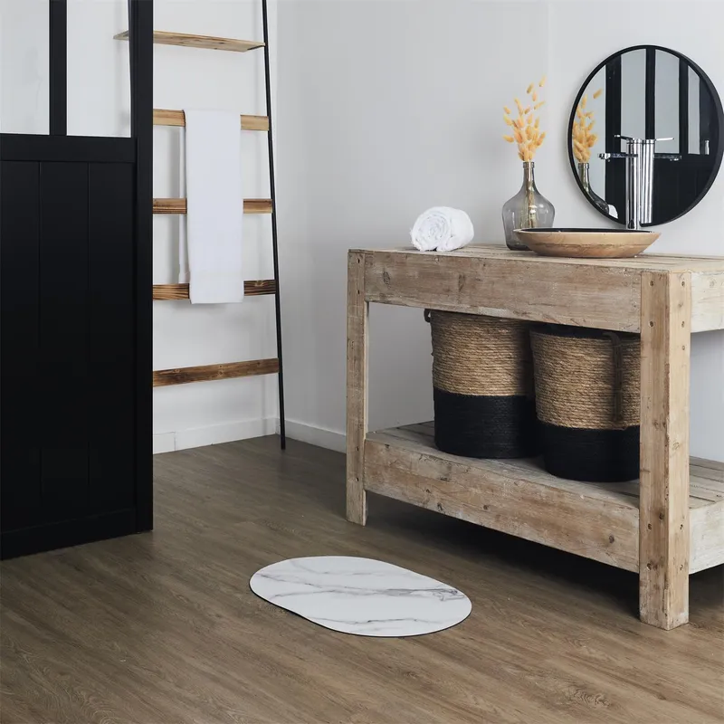 Dywanik Łazienkowy MEBLIVA Marble Ultra Chłonny 40x60 cm - Biały