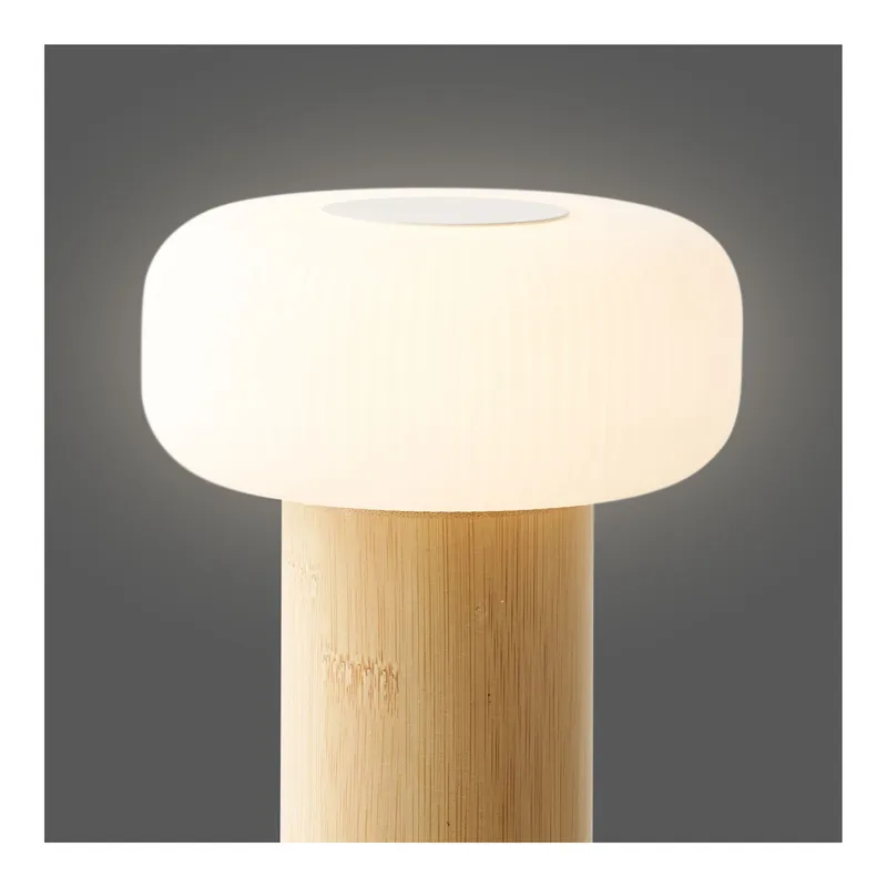 Lampa Stołowa MEBLIVA Stafford Akumulatorowa, Bambus - Naturalny/Biały