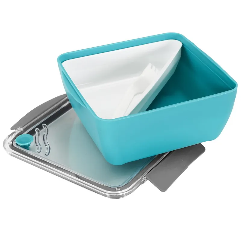 Lunch Box MEBLIVA Divided Z Widelcem, 2,6l - Niebieski Jasny