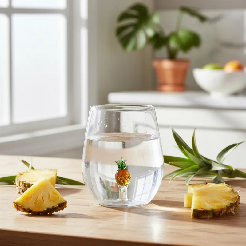 Szklanka Do Napoju MEBLIVA Ananas 400 ml Szkło Borokrzemowe - Transparentna