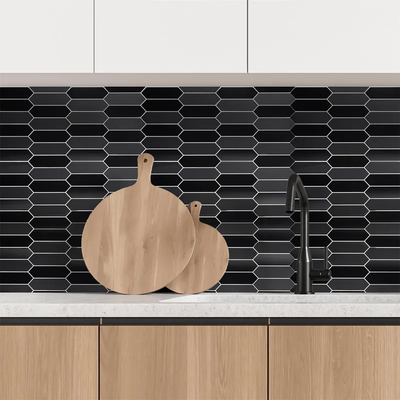 Panel Winylowy Samoprzylepny MEBLIVA Easy Stick Heksagon - Czarny