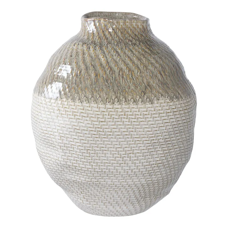 Wazon Ceramiczny MEBLIVA 30,5 cm - Ceramika Szkliwiona Biały