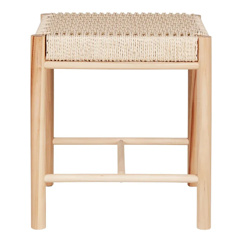 Stołek MEBLIVA Abano, Drewno Topolowe, Styl Boho - Naturalny