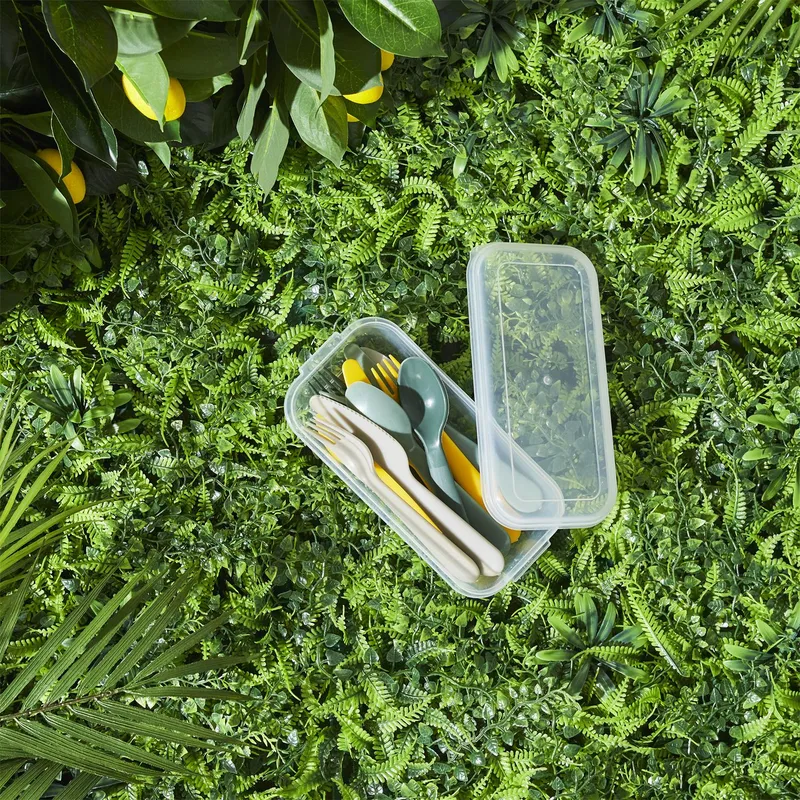 Zestaw Sztućców Piknikowych MEBLIVA Na 4 Osoby - Transparentny