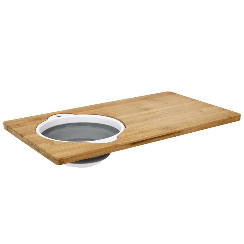 Deska Do Krojenia MEBLIVA Z Sitkiem, Bambusowa 49,5×28 cm - Naturalny