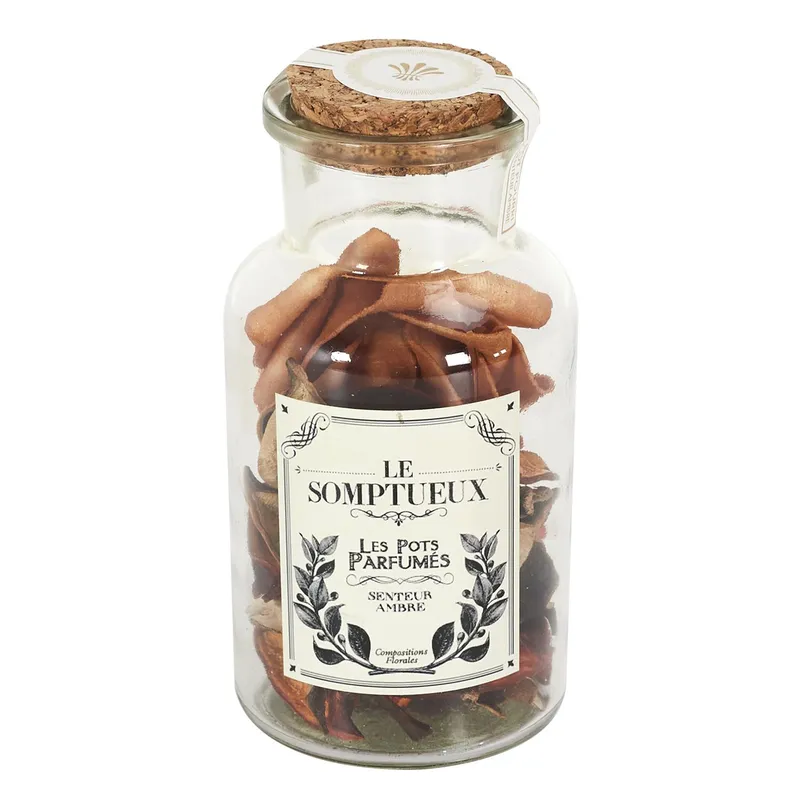 Szklany Słój MEBLIVA 12cm Z Pot Pourri - Pomarańczowy