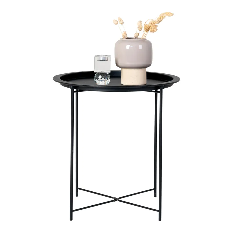 Stolik Kawowy MEBLIVA, Metal Okrągły 47cm - Czarny