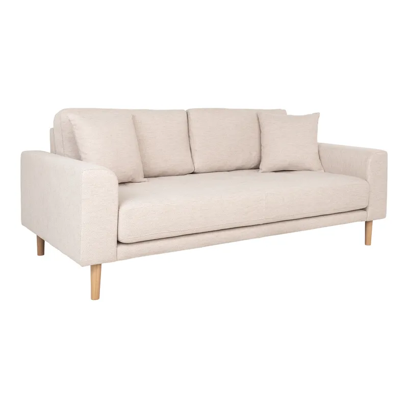 Sofa MEBLIVA Lido 180 cm, Skandynawska, Poliester - Beżowa