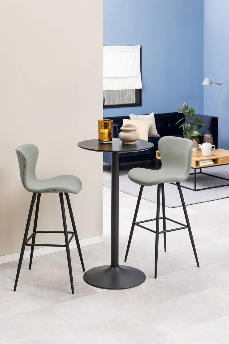 Stół Barowy MEBLIVA Ibiza Okrągły 60 cm MDF Metal - Czarny