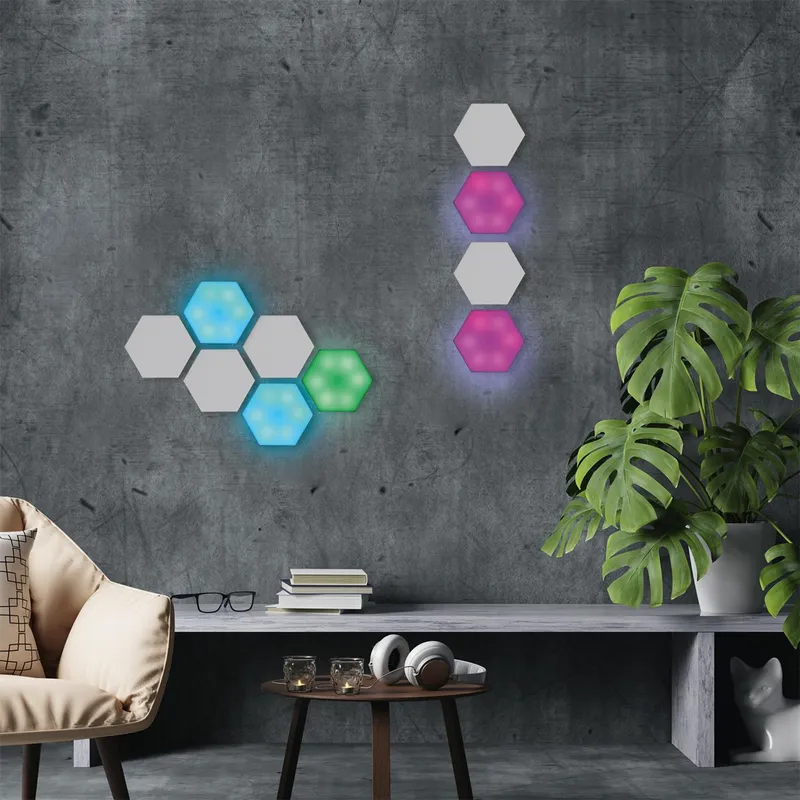 Zestaw 2 Lamp Ściennych MEBLIVA Hexagonal 8,5x7,5cm - Biały