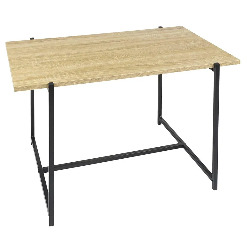 Stolik Kawowy MEBLIVA Loka 80x50 cm, Naturalny Blat, Czarna Podstawa
