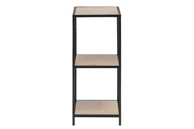 Regał MEBLIVA Seaford II Metalowy Z Półkami MDF - Naturalny