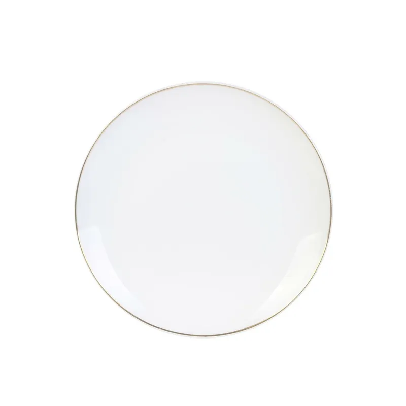 Talerz Obiadowy MEBLIVA Pearl Gold Ceramika 20cm - Biały