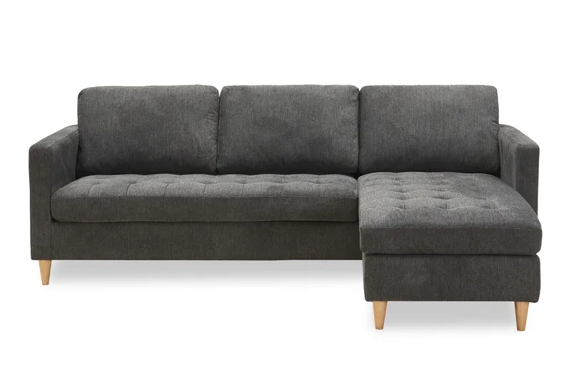 Narożnik MEBLIVA Firenze, Aksamit, Skandynawski Design - Szary
