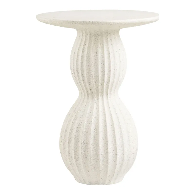Stolik Kawowy MEBLIVA Newtown Cement Okrągły 40 cm - Biały