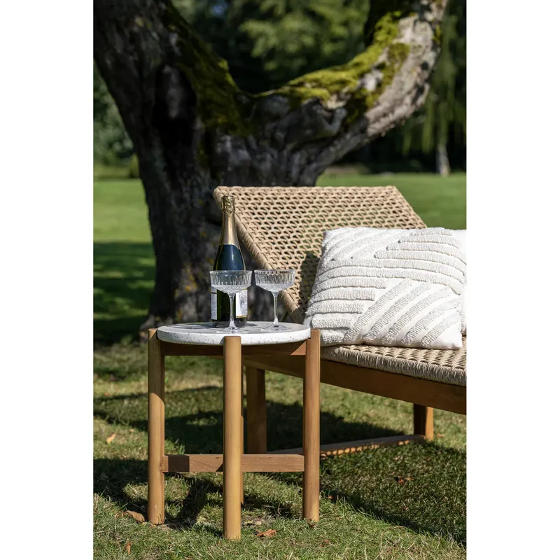 Leżanka Ogrodowa MEBLIVA Derby, Drewno Tekowe, Rattan - Naturalny