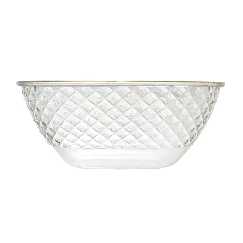 Miska MEBLIVA Mirage 25,6cm Do Serwowania, Transparentna - Złoty Brzeg
