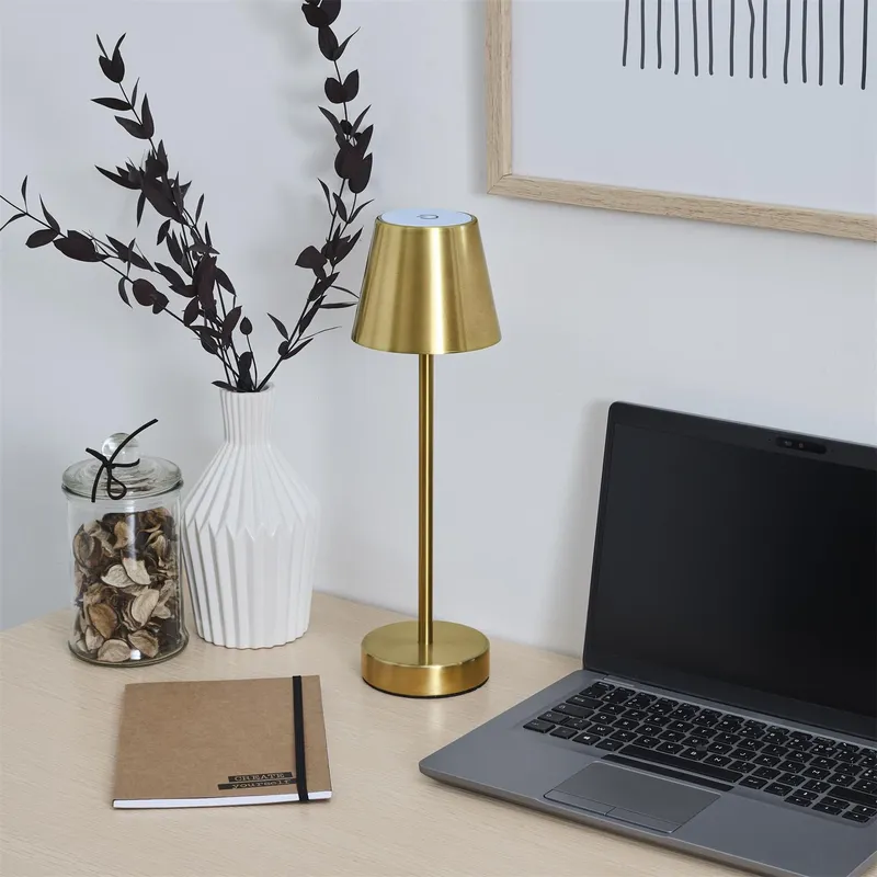 Lampka Stołowa MEBLIVA Casablanca LED Dotykowa 36cm - Złota