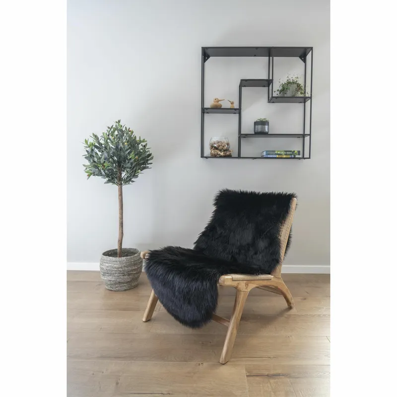 Futerko Sztuczne MEBLIVA 60x180 cm Poliester Klasyczny - Czarny