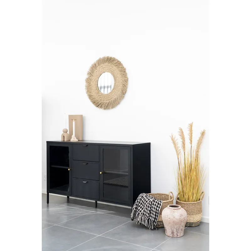 Pled MEBLIVA Side Bawełniany 130x180 cm - Czarno Biały