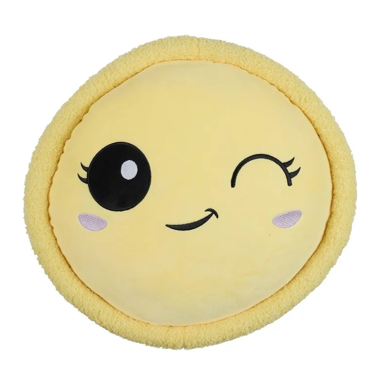 Poduszka Pluszak MEBLIVA Makaronik, Poliester, Okrągła 36 cm - Żółty