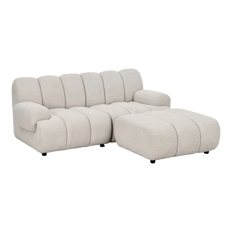 Sofa Modułowa MEBLIVA Taza 2,5-OSOBOWA, Skandynawska, Aksamitna - Piaskowa