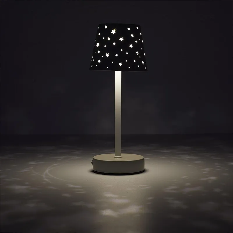 Lampa Stołowa MEBLIVA Z Ażurowymi Gwiazdkami - Biała