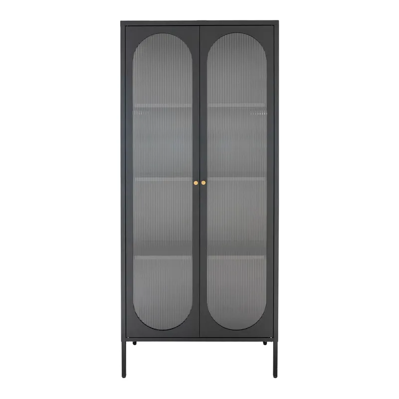 Gablota MEBLIVA Adelaide 180cm Metal Nowoczesna - Czarna