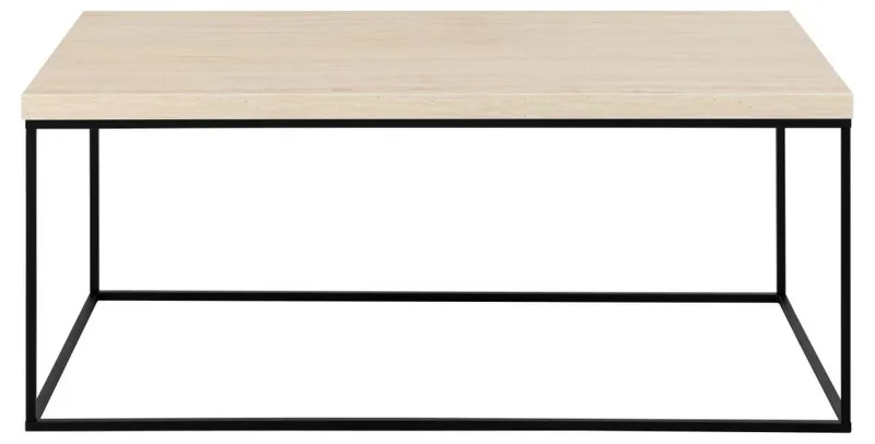 Stolik Kawowy MEBLIVA Barossa 110x55cm, Trawertyn - Czarny
