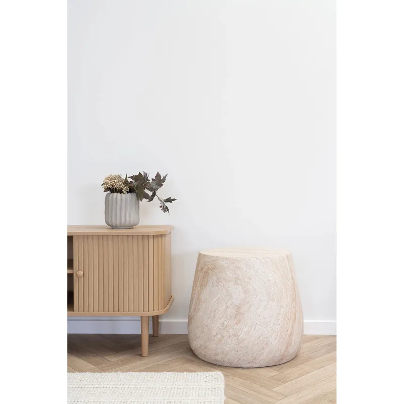 Stolik Kawowy MEBLIVA Bonn Trawertyn 47cm - Beżowy