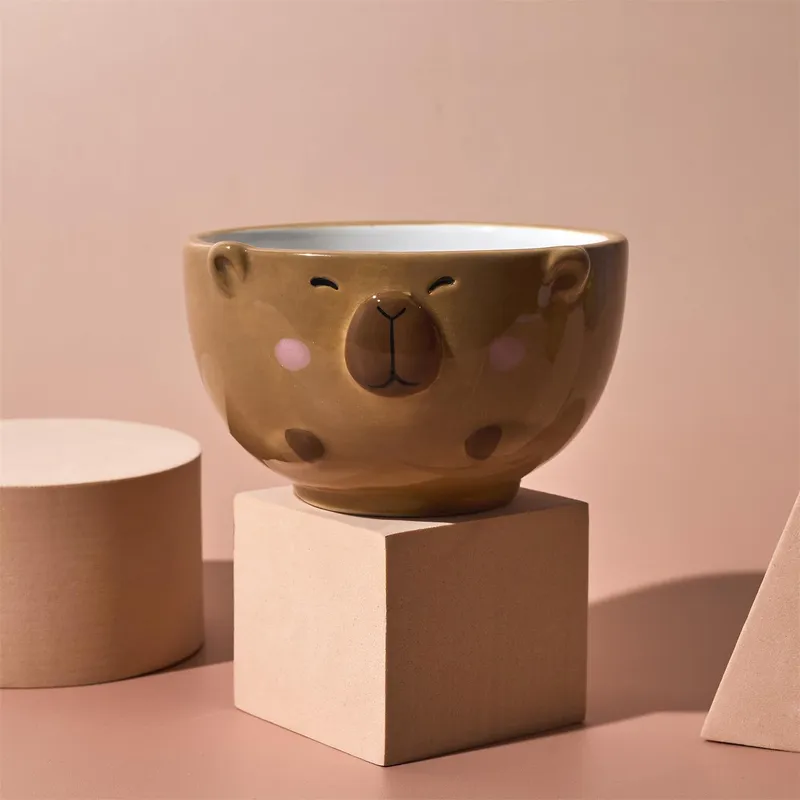 Miska Do Zupy MEBLIVA Kapibara Ceramiczna 400 ml - Brązowa