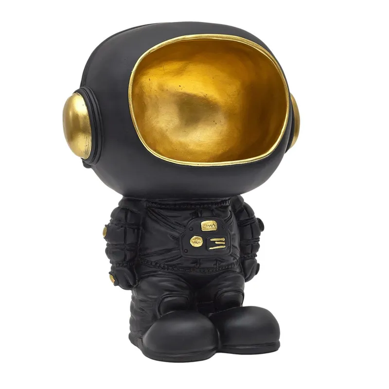 Figurka Astronauta MEBLIVA Z Schowkiem, Poliresin, Nowoczesny - Czarny