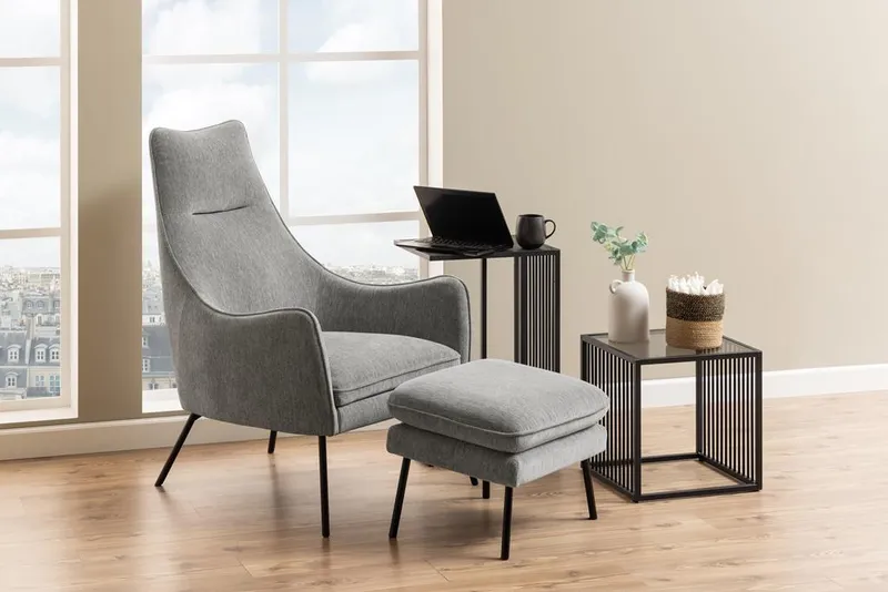 Stolik Kawowy MEBLIVA Strington, Szkło I Metal, Nowoczesny - Czarny