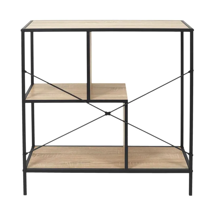 Regał MEBLIVA Rack S Industrialny Metal MDF - Czarny
