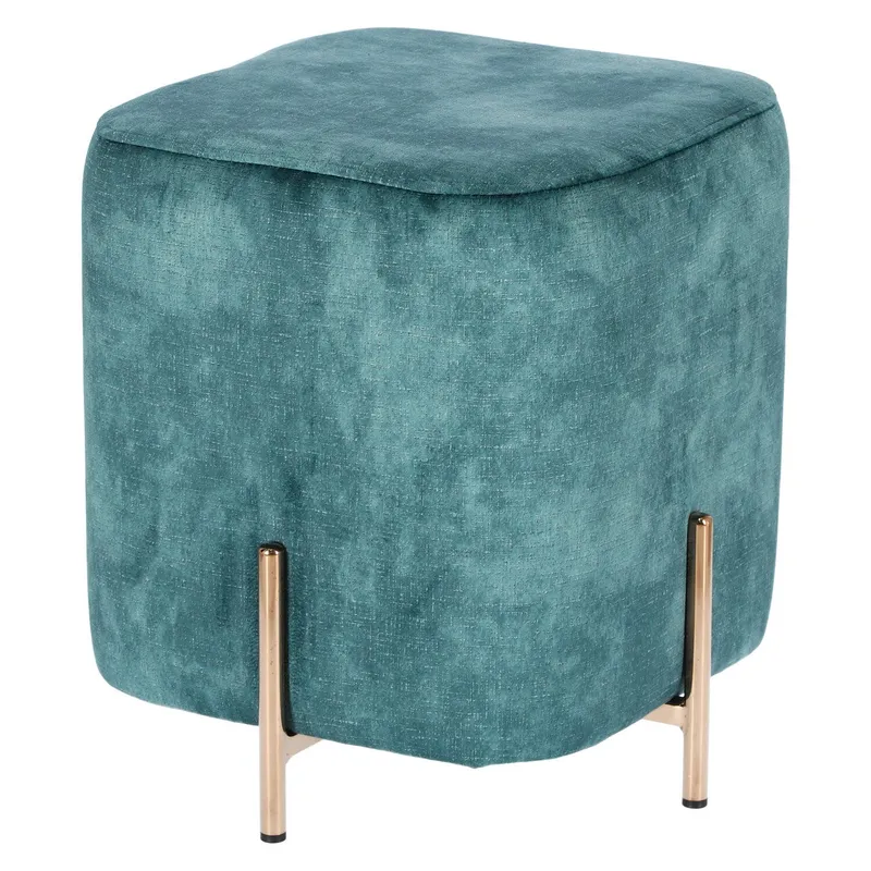 Pufa MEBLIVA Izbit Velvet, Tkanina Glamour - Niebieski