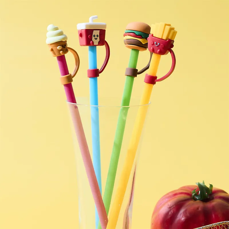 Zestaw Słomek MEBLIVA Fast Food, Polipropylen, 24 cm - Żółty