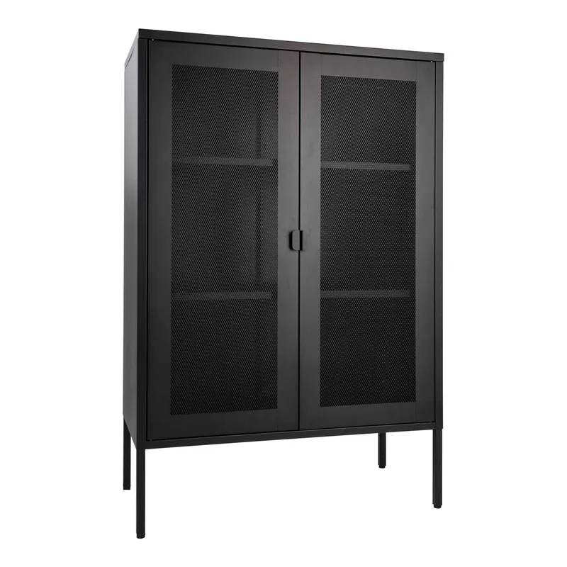 Gablota Melbourne MEBLIVA Metal Minimalistyczny - Czarna