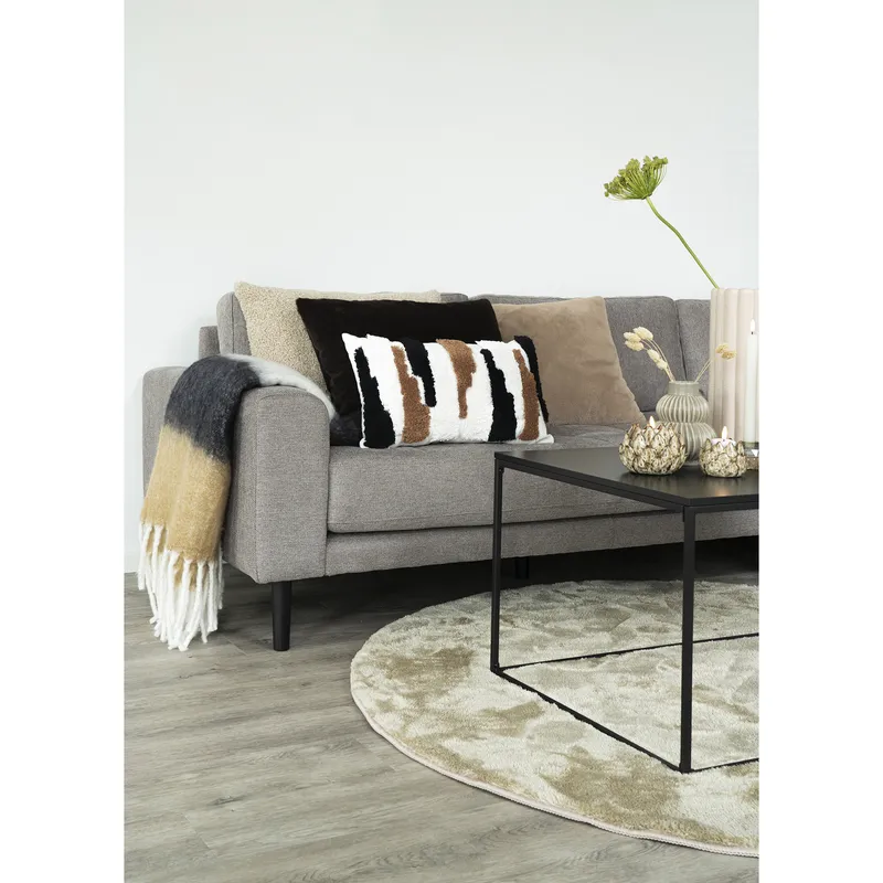 Pled MEBLIVA Sintra 130x170 cm, Wełna, Klasyczny - Czarny