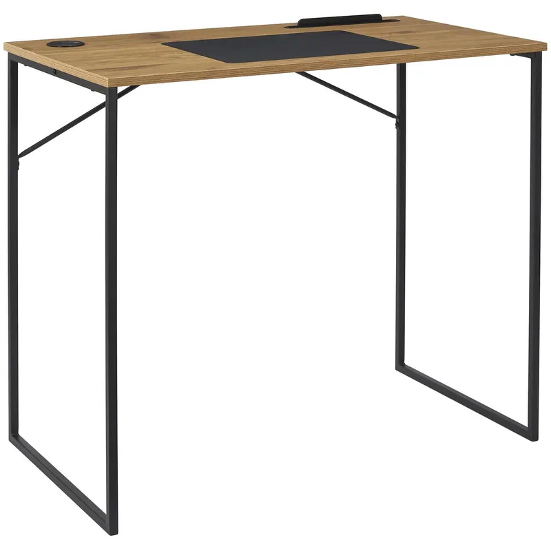Biurko MEBLIVA Link, Płyta MDF, Loftowy Styl - Naturalny/Czarny
