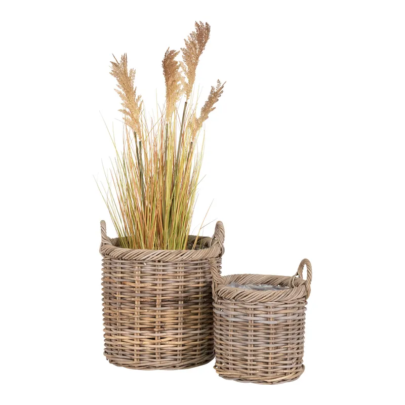 Zestaw 2 Koszy Gili MEBLIVA Rattan Pleciony Do Przechowywania - Naturalny