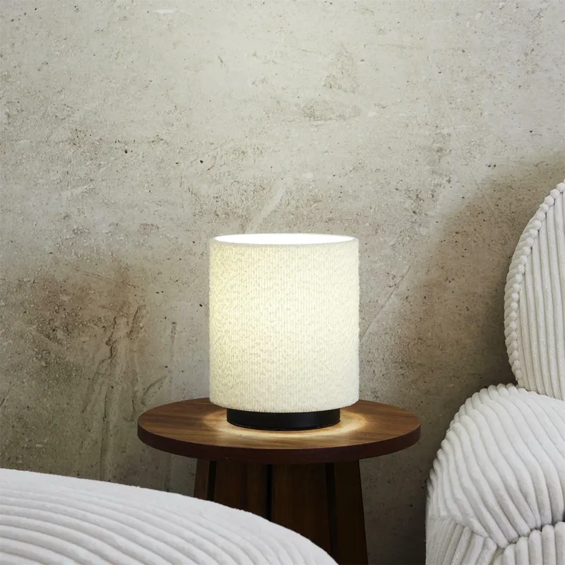 Lampa Stołowa MEBLIVA Z Kloszem Boucle, Skandynawska - Biała
