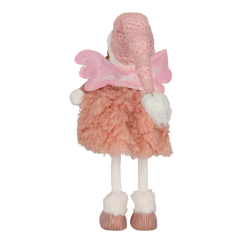 Figurka Dekoracyjna MEBLIVA Aniołek LED, Nowoczesny Styl, 69 cm - Różowy