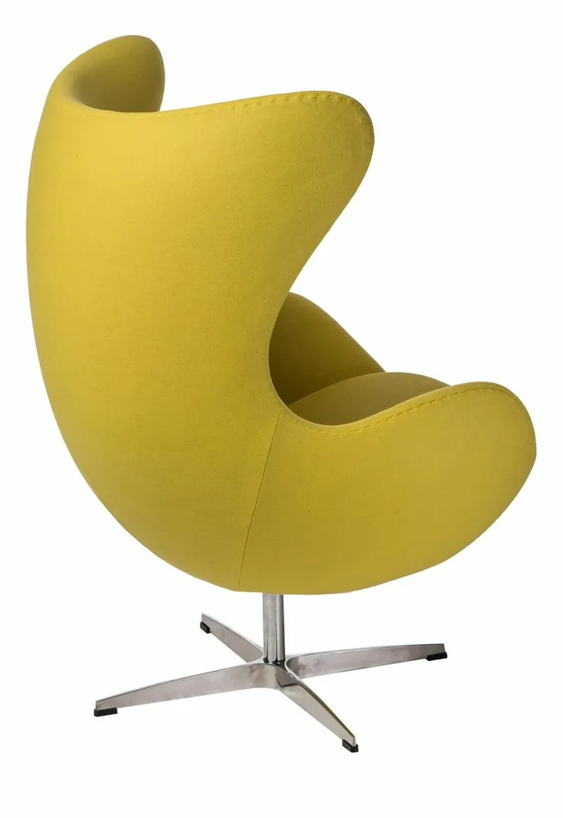 Fotel MEBLIVA Jajo Premium Kaszmir, Nowoczesny Design - Żółty Jasny