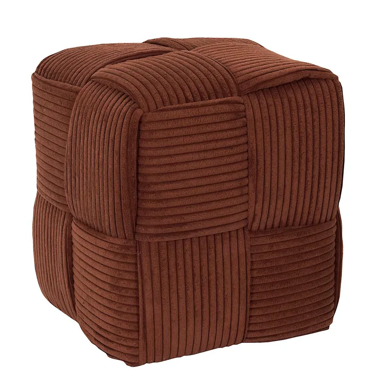 Pufa MEBLIVA Scott Sztruksowa, Prostokątna 36×36 cm - Terracotta