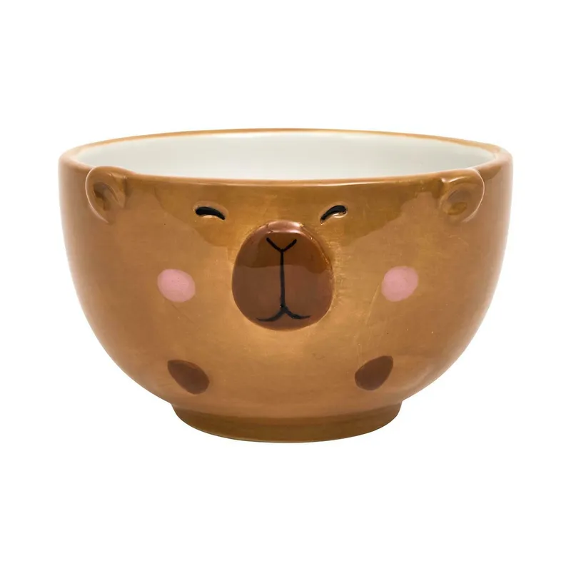 Miska Do Zupy MEBLIVA Kapibara Ceramiczna 400 ml - Brązowa
