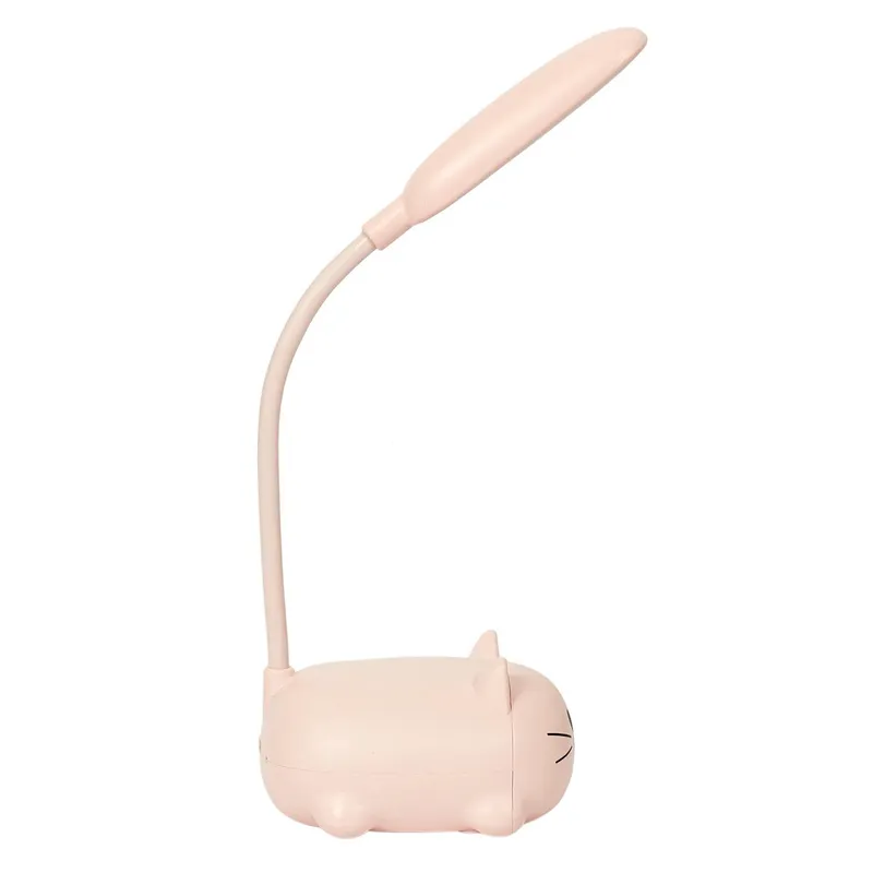 Lampka LED Stołowa MEBLIVA Kitty, Tworzywo Sztuczne - Różowa