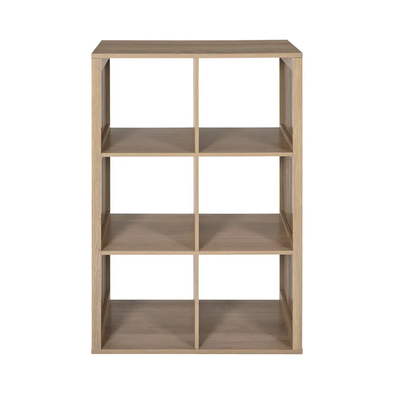 Regał MEBLIVA Klaus 6 Półek, MDF Naturalne Drewno - Naturalny