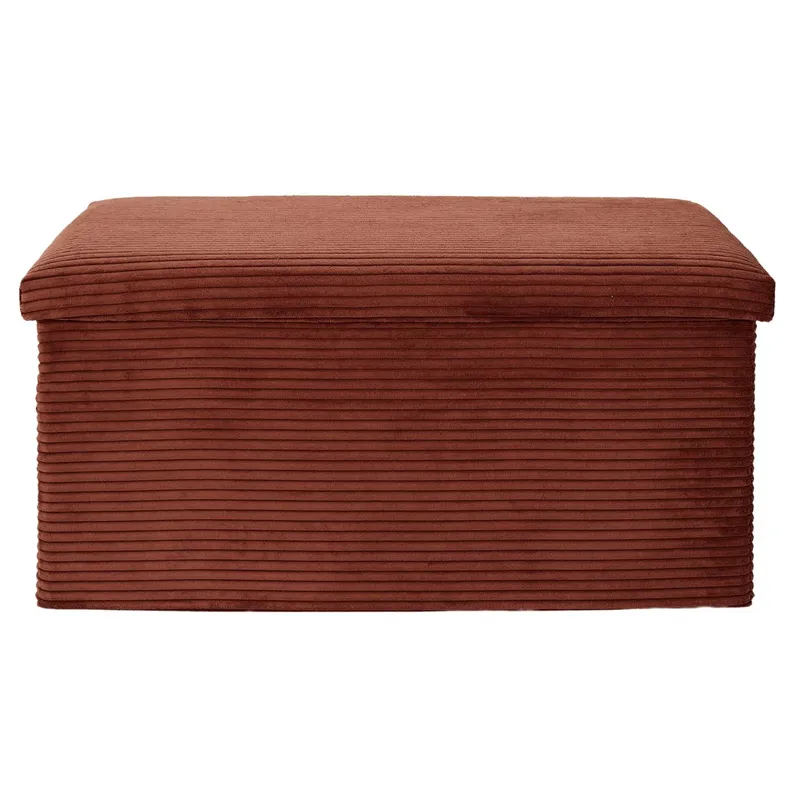 Pufa MEBLIVA Velse Scott Składana, Sztruksowa Aksamitna - Terracotta
