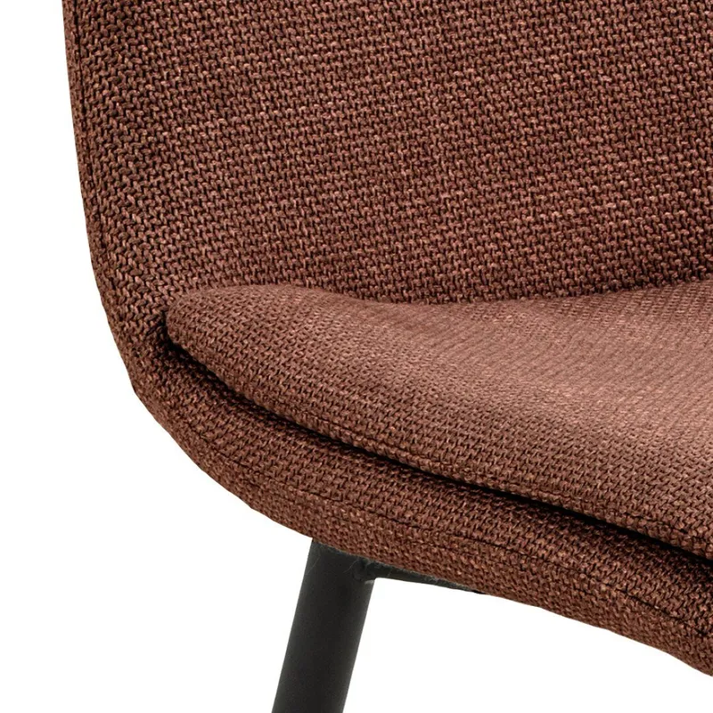 Krzesło MEBLIVA Becca Tapicerowane, Tkanina Boucle - Terracotta