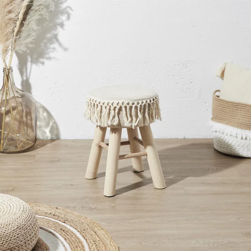 Taboret MEBLIVA Pampa Skandynawski 40 cm MDF - Beżowy